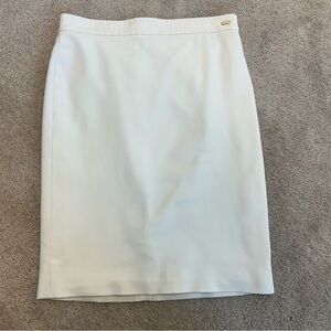 Gucci ivory white pencil skirt stretch lined Sz 46